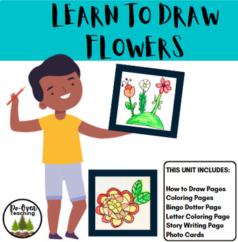 Learn to draw flowers directed drawing art coloring bingo dotter writing photo