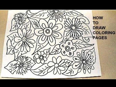 How to draw coloring pages flowers and leaves simple kids crafts by emi