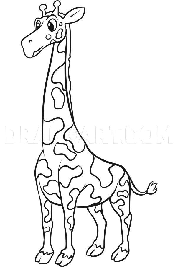 How to draw a simple giraffe step by step drawing guide by dawn dragoart giraffe coloring pages giraffe animal coloring pages