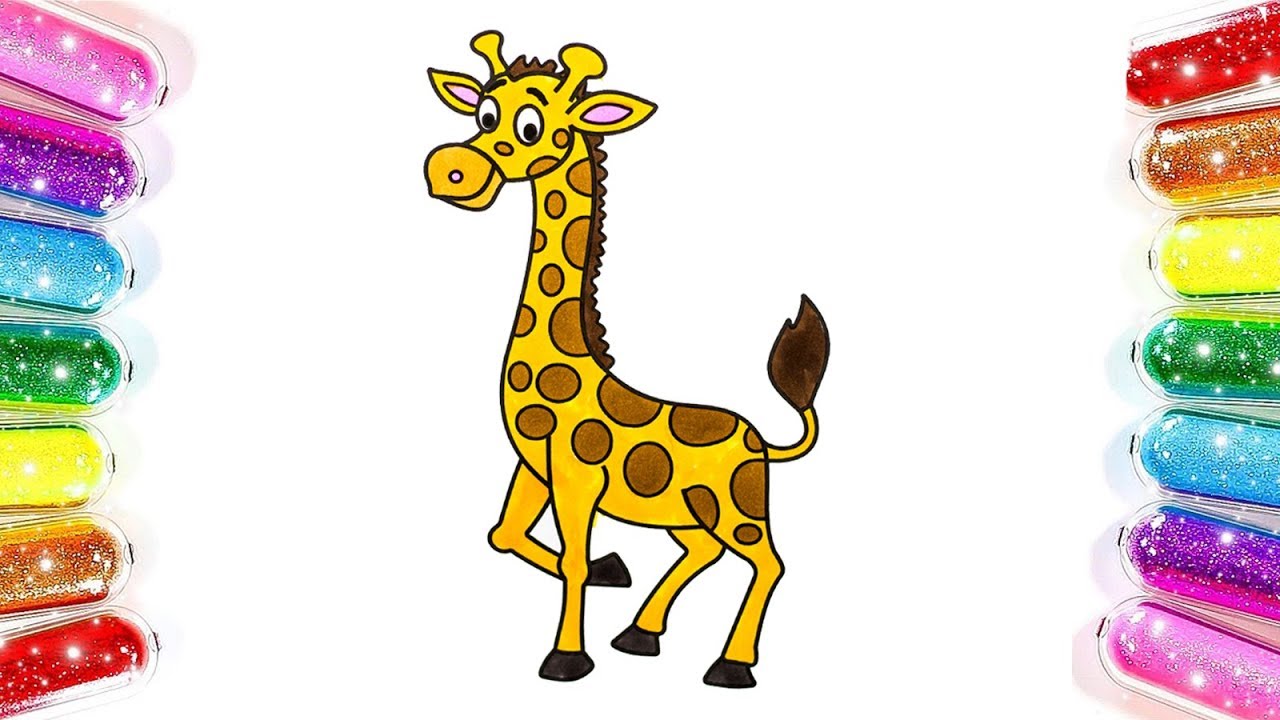 Giraffe coloring drawing animal coloring pages for kids children