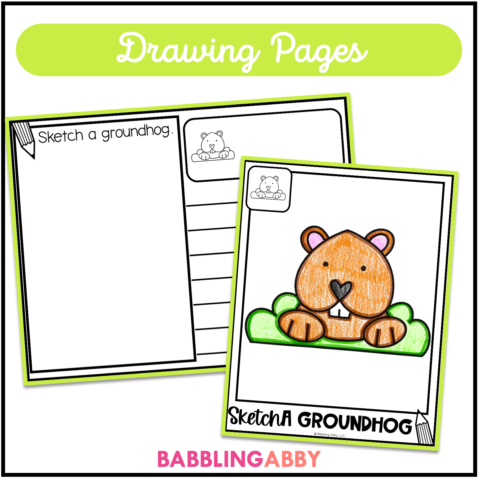 How to draw a groundhog directed drawing for following directions coloring page