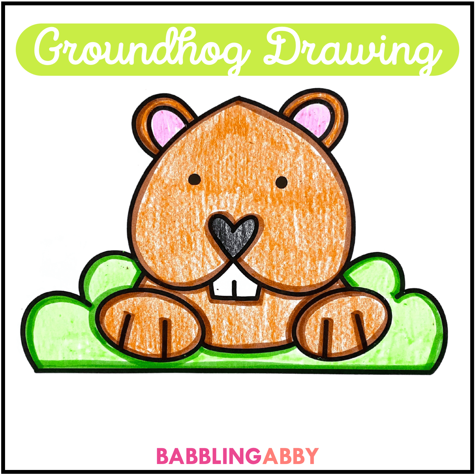 How to draw a groundhog directed drawing for following directions coloring page