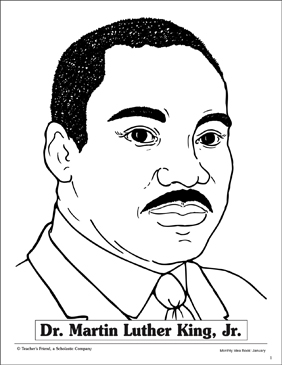 Dr martin luther king jr line drawing printable coloring pages