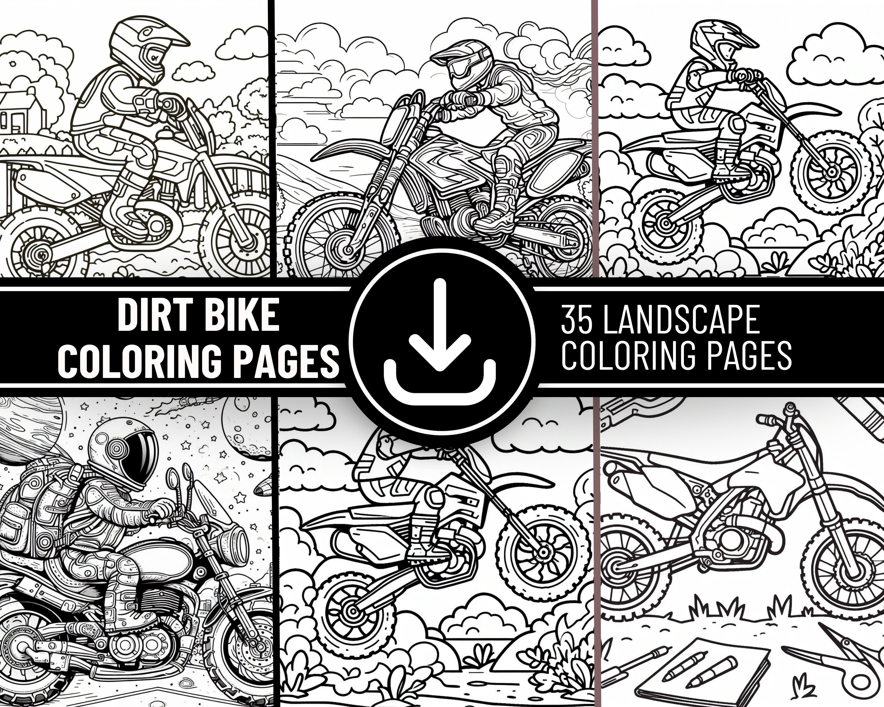 Dirt bike coloring pages downloadable pdf file