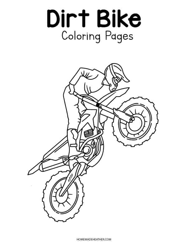 Free dirt biking coloring pages homemade heather