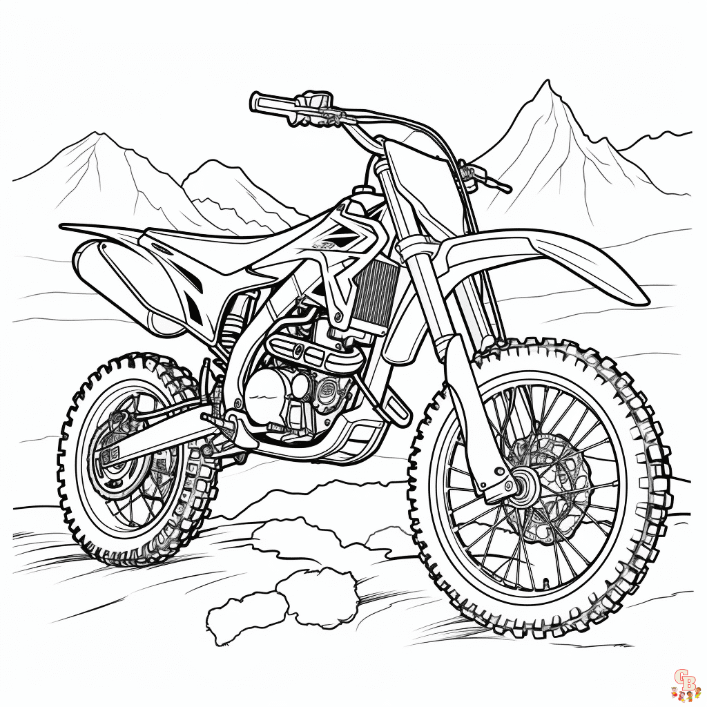 Printable dirt bike coloring pages free for kids and adults