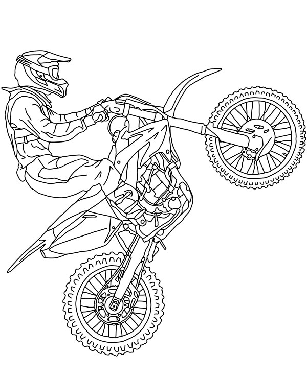 Motocross coloring page to print