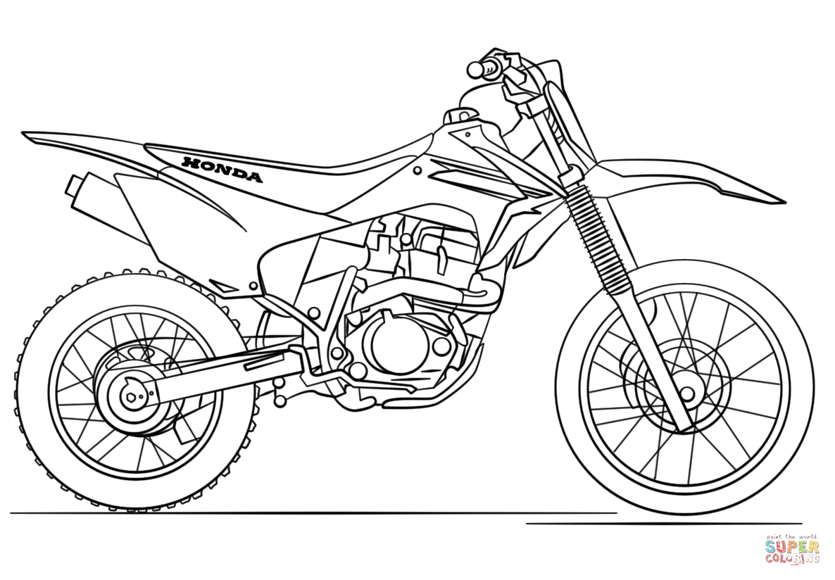 Honda dirt bike coloring page free printable coloring pages