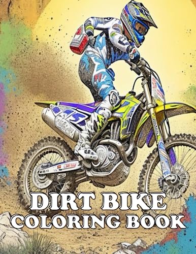 Dirt bike coloring book fun coloring pages for adults and kids who love motorcycleexcellent gift for motocross and racing funs by add colors