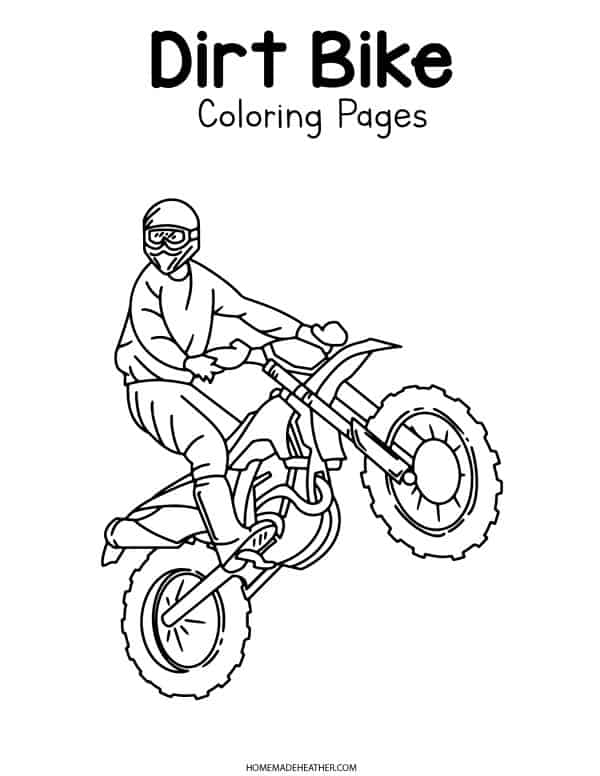 Free dirt biking coloring pages homemade heather