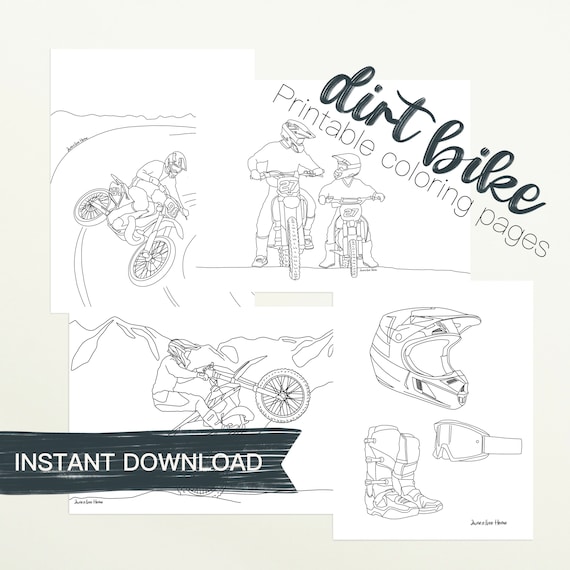 Dirt bike coloring pages dirt bike printables digital download