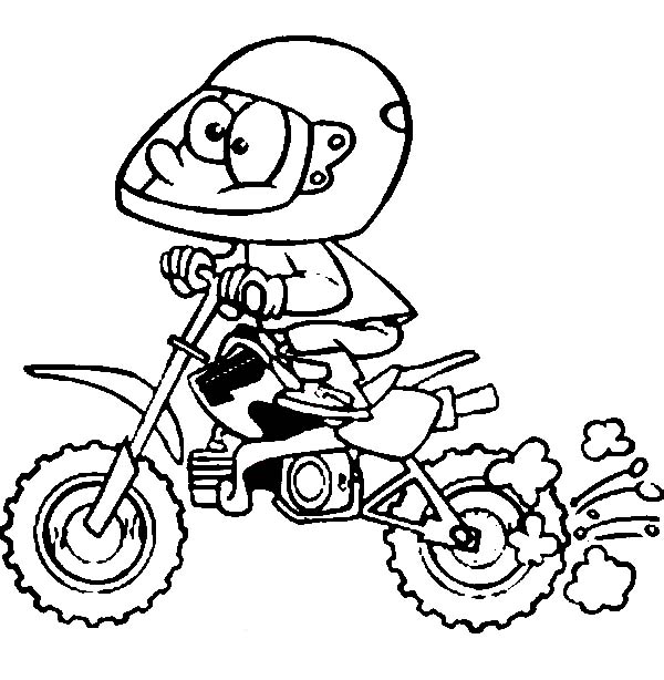 Coloring pages cartoon of dirt bike rider coloring page