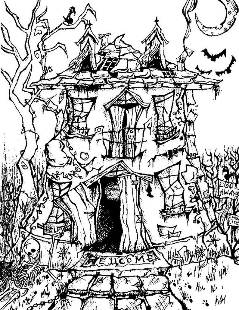 Page this is halloween coloring book adultteenkid printable digital download