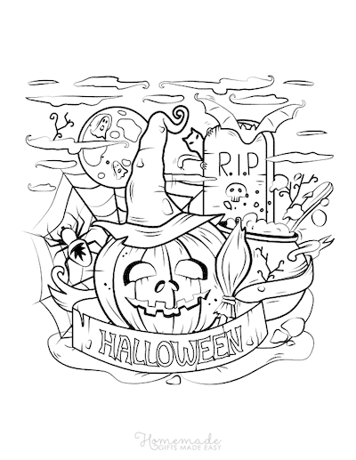 Free halloween coloring pages for adults in