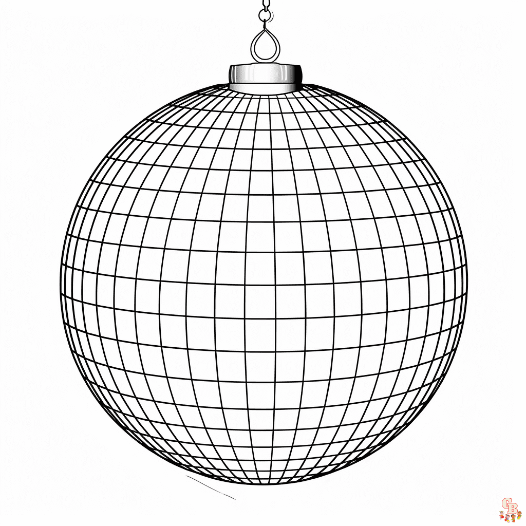 Printabe disco ball coloring pages free for kids and adults