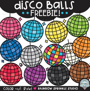 Disco balls clipart freebie by rainbow sprinkle studio