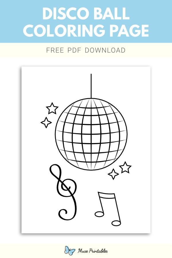 Free disco ball coloring page disco ball coloring pages disco