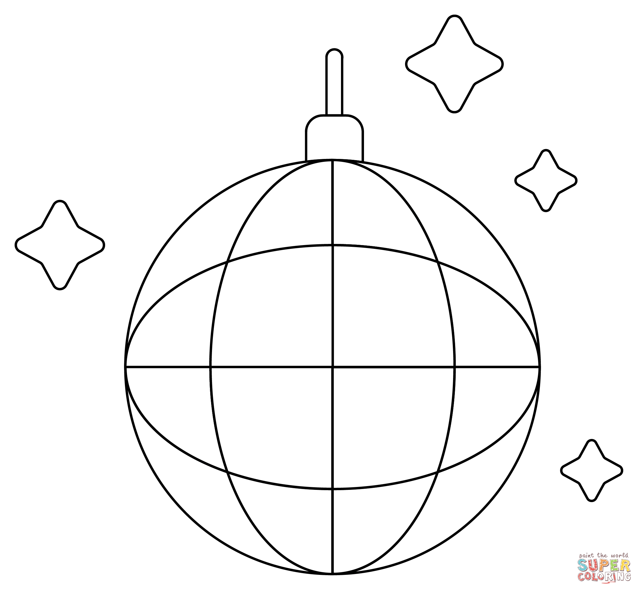 Disco ball coloring page free printable coloring pages