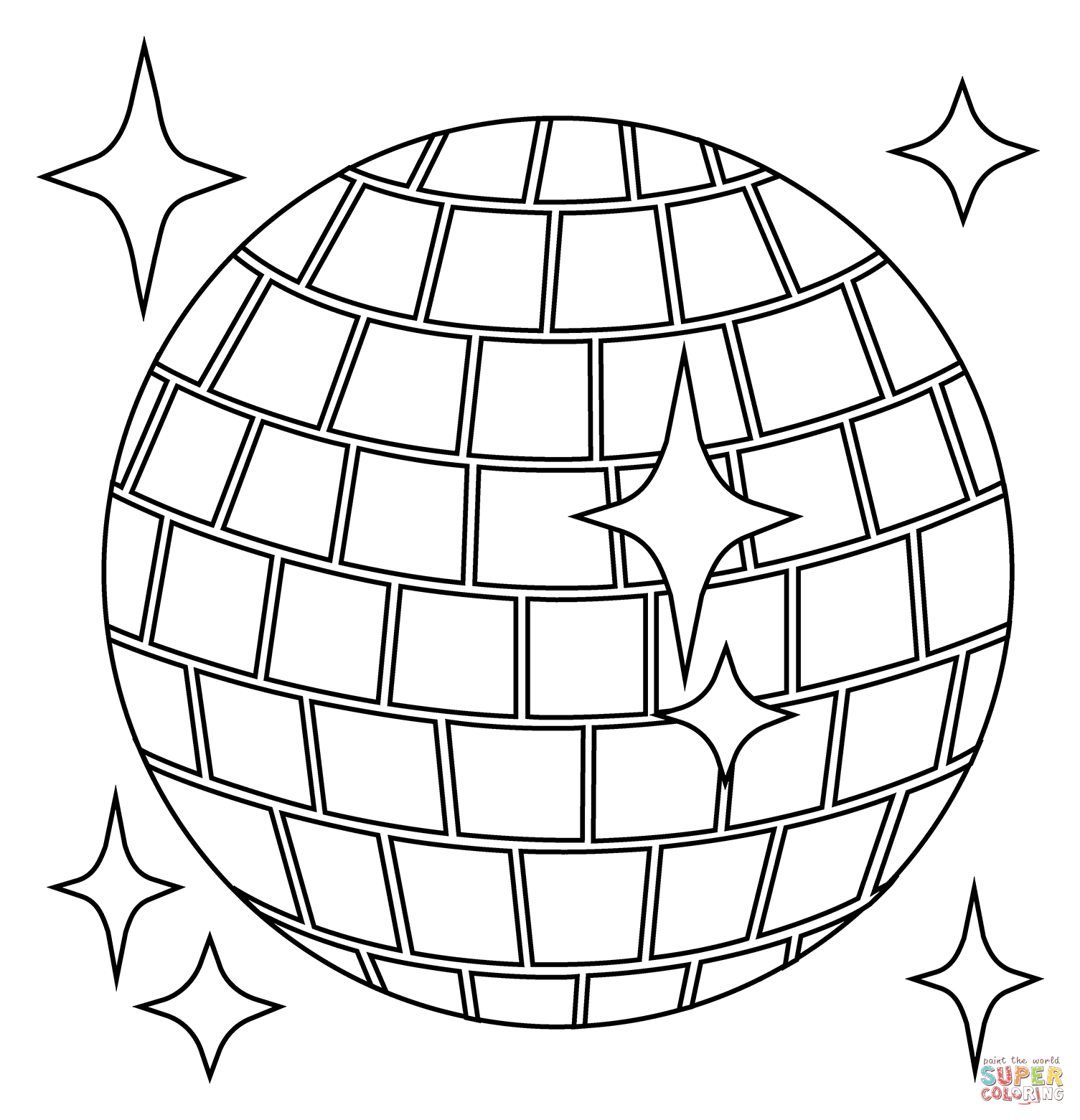 Mirror ball emoji coloring page free printable coloring pages