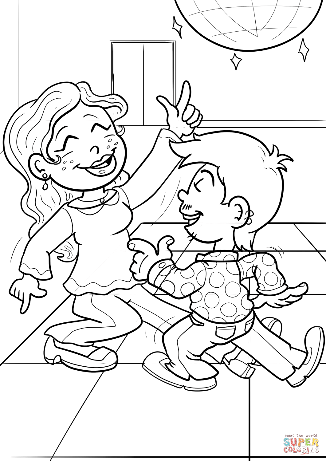 Disco dancers coloring page free printable coloring pages