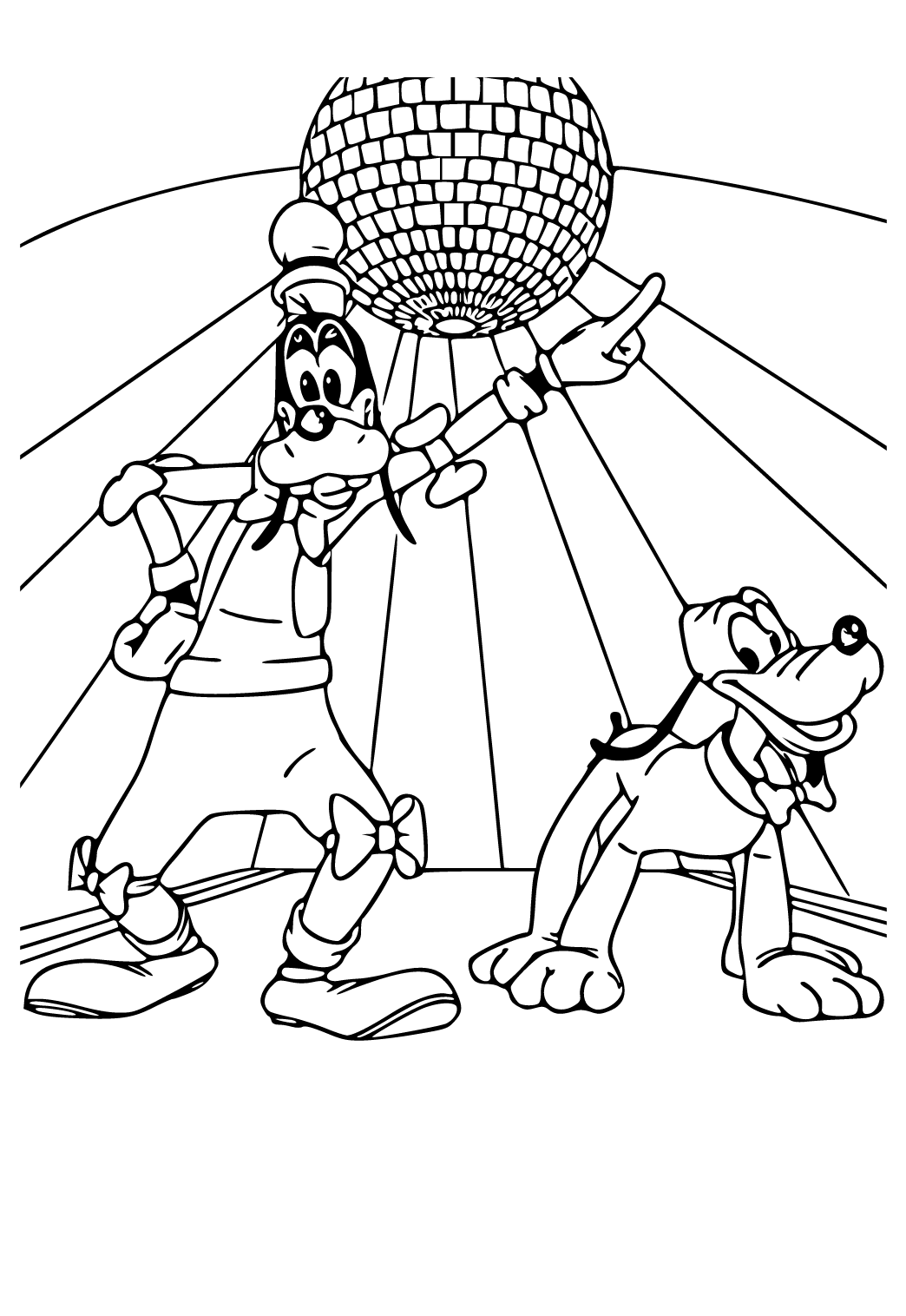 Free printable mickey mouse clubhouse disco coloring page for adults and kids