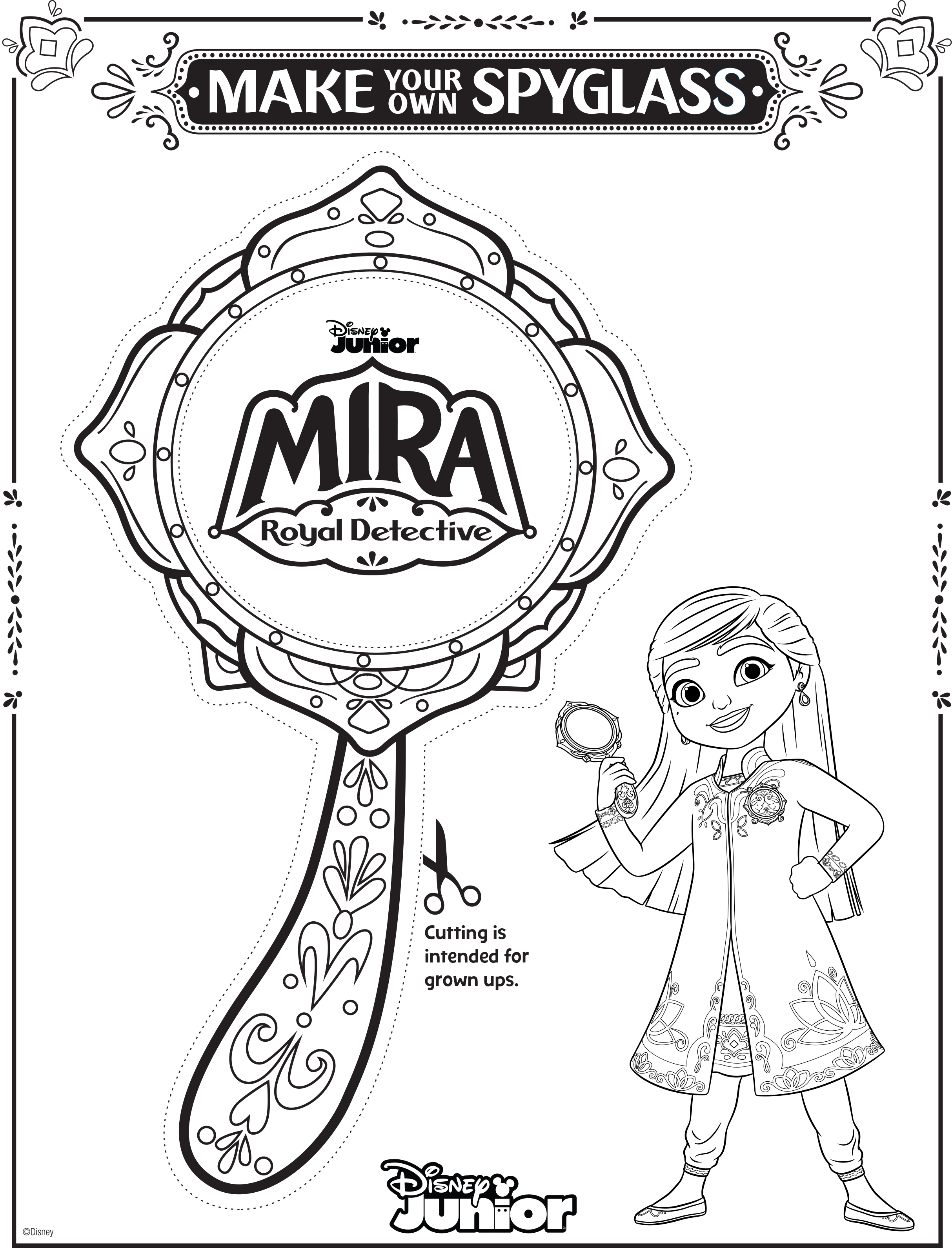 Enjoy these three mira royal detective coloring sheets