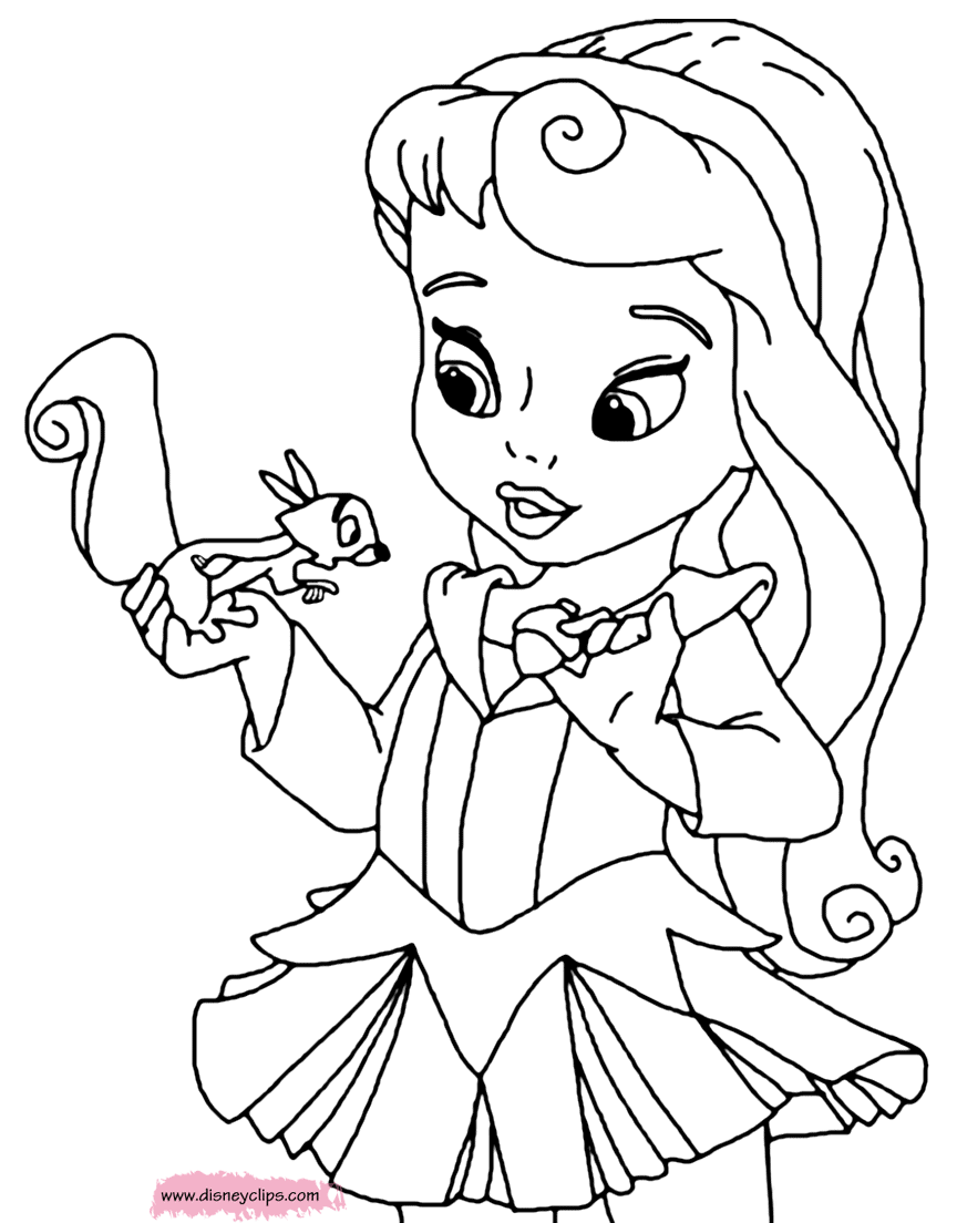 Disneys little princesses coloring pages