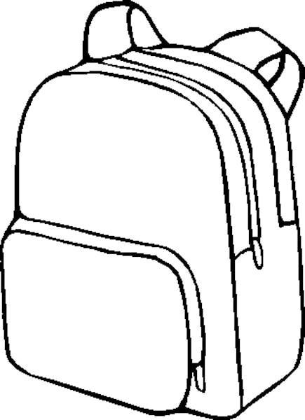 Backpack clipart school coloring pages back to school crafts back to school art