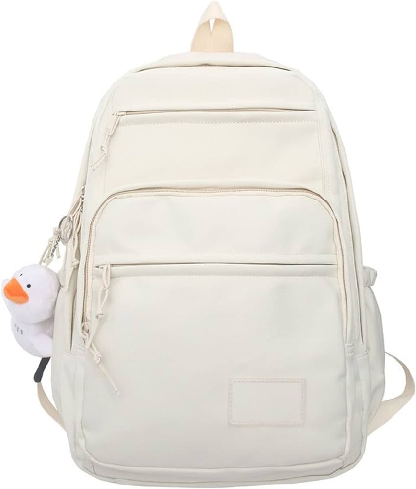 Wuari book bags for women mochila escolar de gran capacidad para chica adolescente morral con diseão de nicho simple versiãn coreana para mujeres color white size with pendant buy