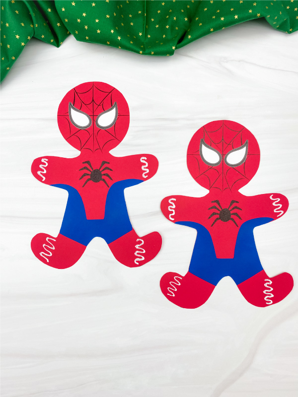 Spiderman gingerbread man craft for kids free template