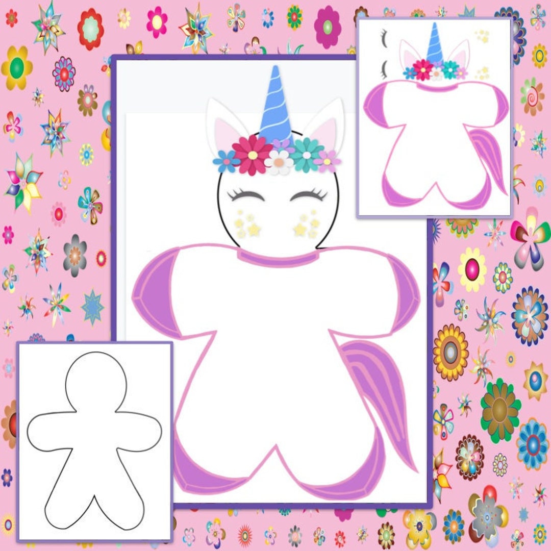 Disguise a gingerbread man template and unicorn disguise