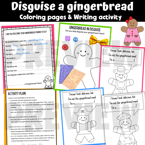 Disguise a gingerbread man project coloring pages writing activity templates made by teachers