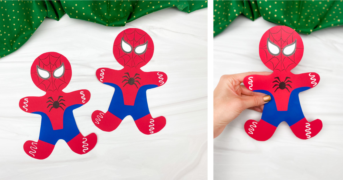 Spiderman gingerbread man craft for kids free template story