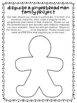 Disguise a gingerbread man family project gingerbread man story family project gingerbread man