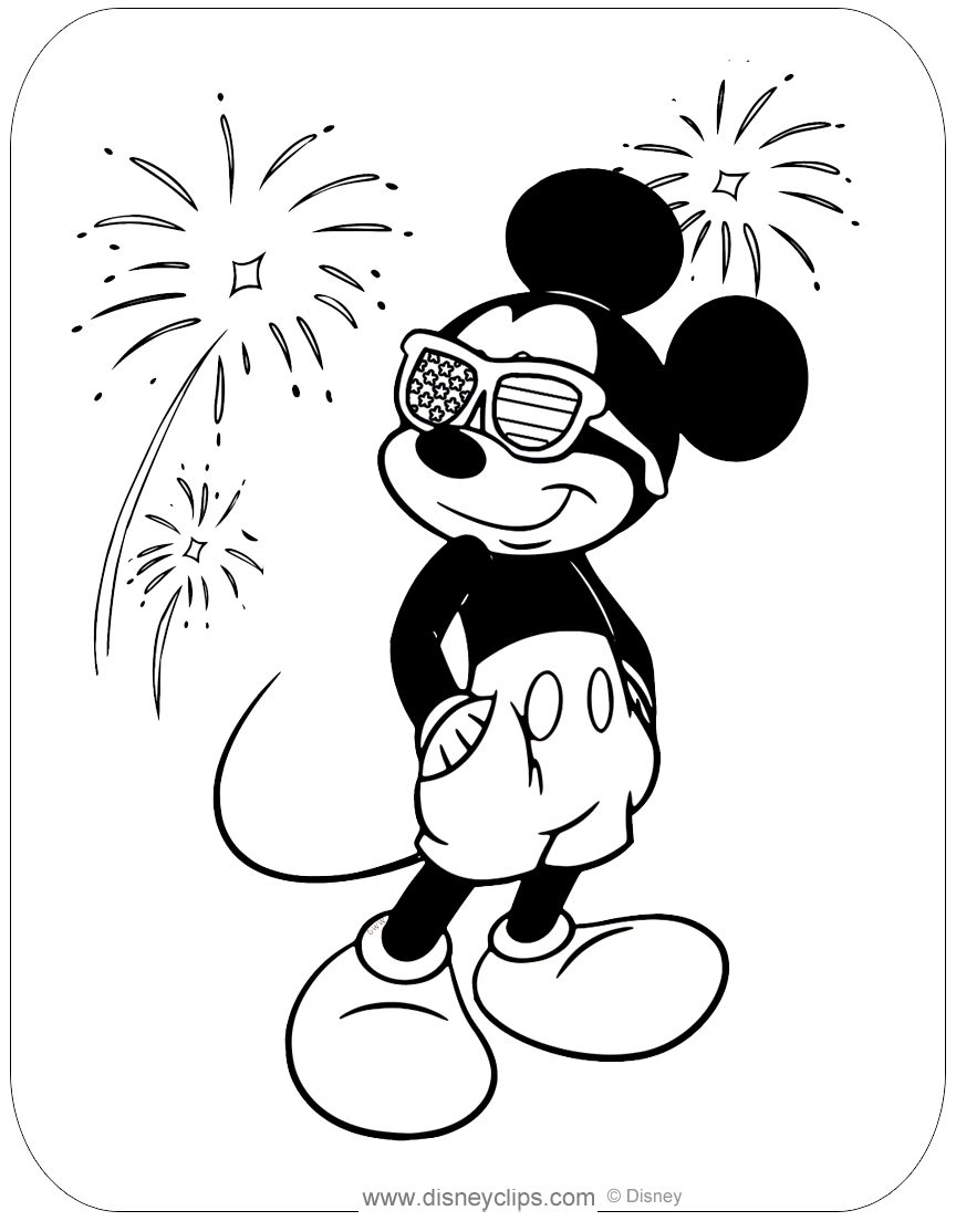 Mickey mouse special events coloring pages