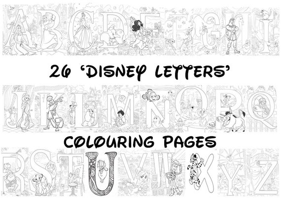Disney alphabet letters colouring pack x a sheets rainy day holiday craft for children