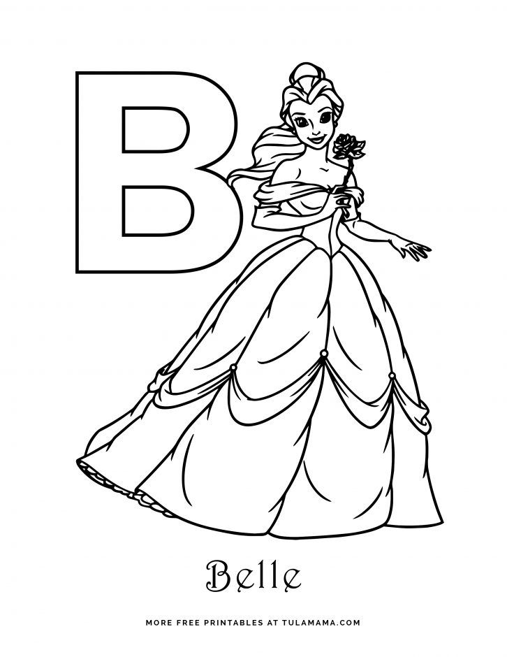 Free printable disney alphabet coloring pages disney alphabet disney letters disney princess coloring pages