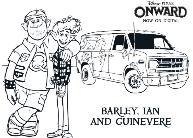 Printable pixar onward coloring pages