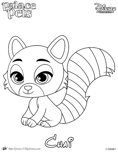 Free coloring page featuring chai from disneys princess palace pets â