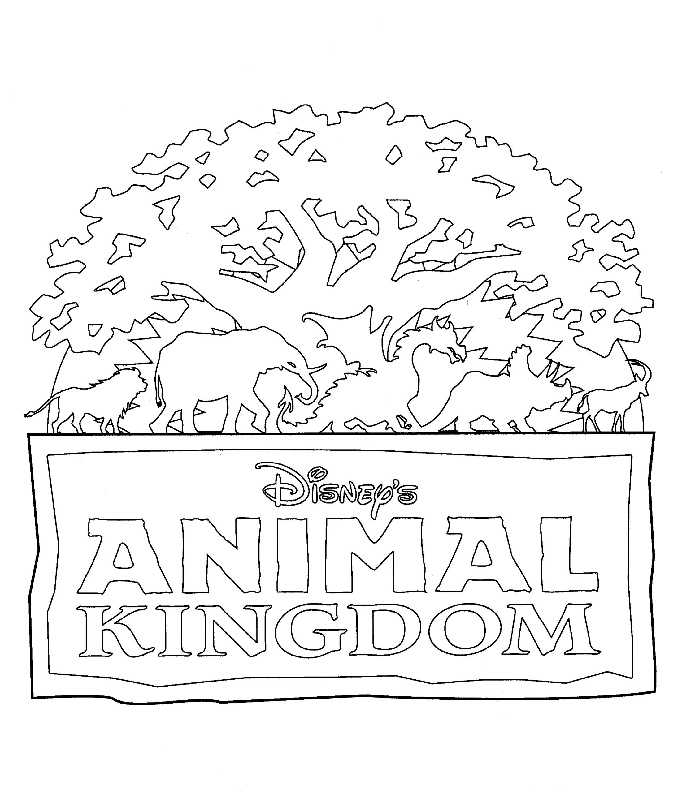 Disney coloring pages â animal kingdom logo â the disney nerds podcast