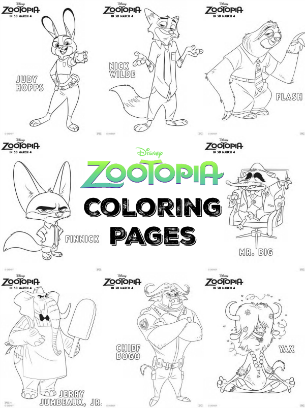 Creating creatures for zootopia zootopia coloring pages