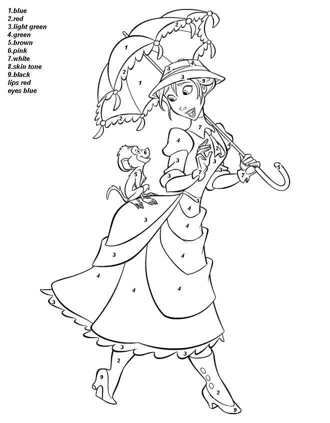 Color by number disney colouring pages disney princess coloring pages princess coloring pages disney coloring pages