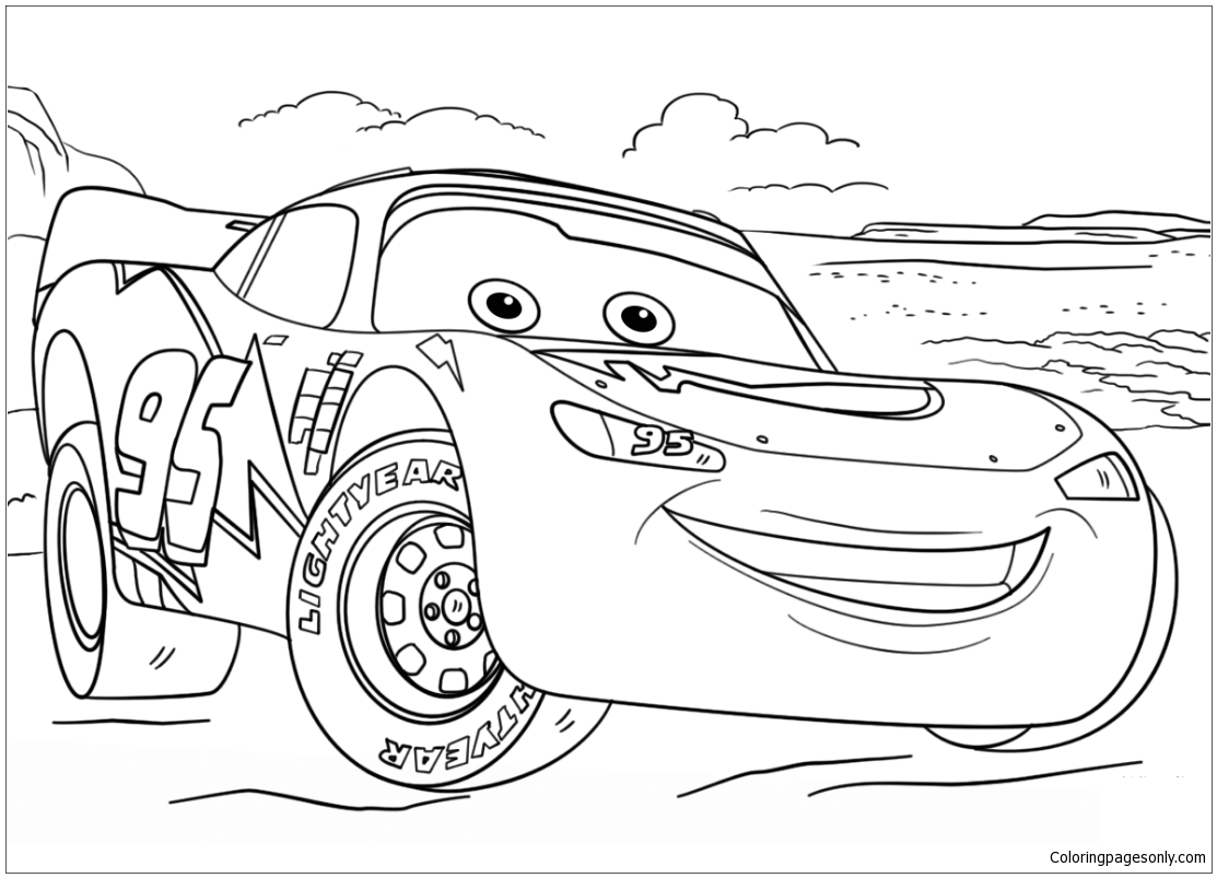 Coloring pages free printable disney cars coloring page
