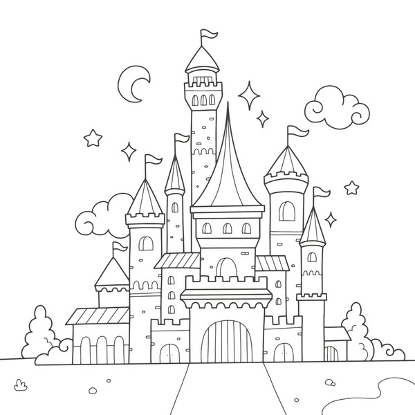 Hundred castle coloring pages printable castle coloring pages royalty