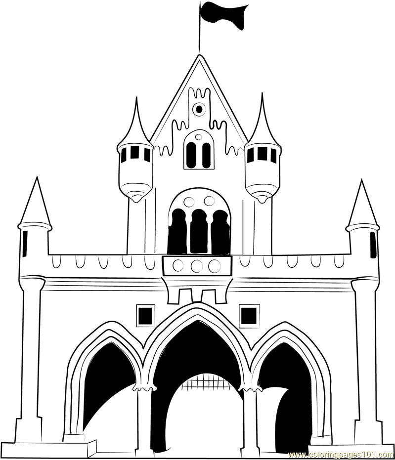 Walt disney castle coloring page for kids