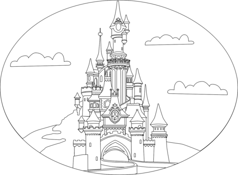 Disneyland castle coloring page free printable coloring pages