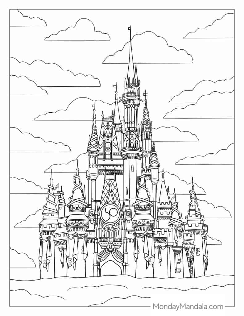 Cinderella coloring pages free pdf printables