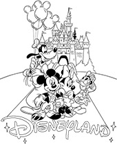 Disneyland castle coloring page sheet