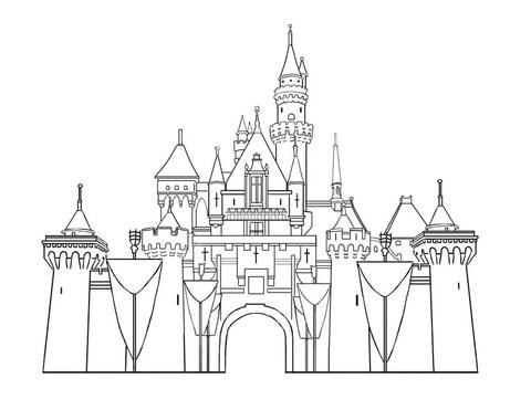 Disney castle coloring page free printable coloring pages