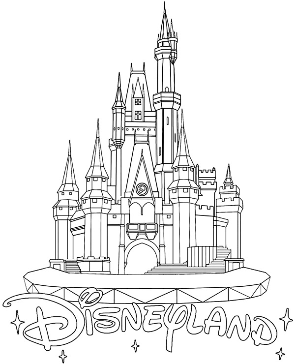 Disneyland castle coloring page